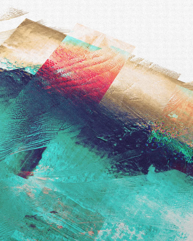Detail of Waterfall, Stone Roses music art print, textured acrylic style, inspired by the classic single