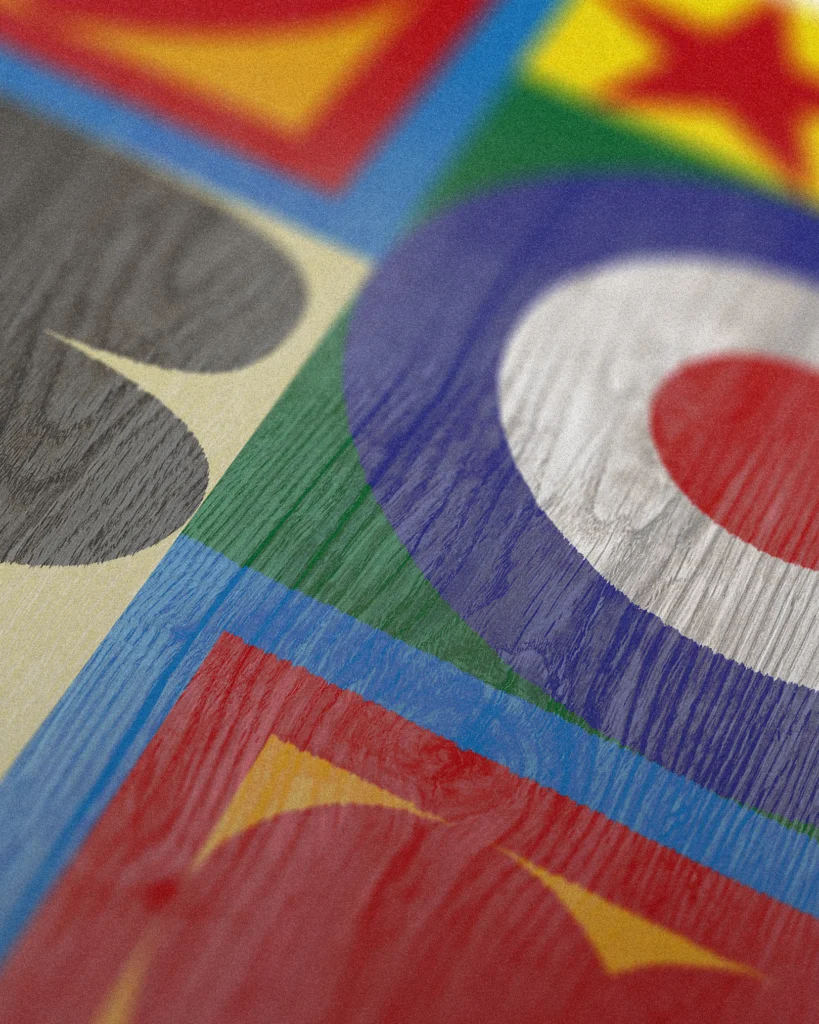 Detail of Splinters graphic wall art art print inspired the music of Paul Weller's Stanley Road