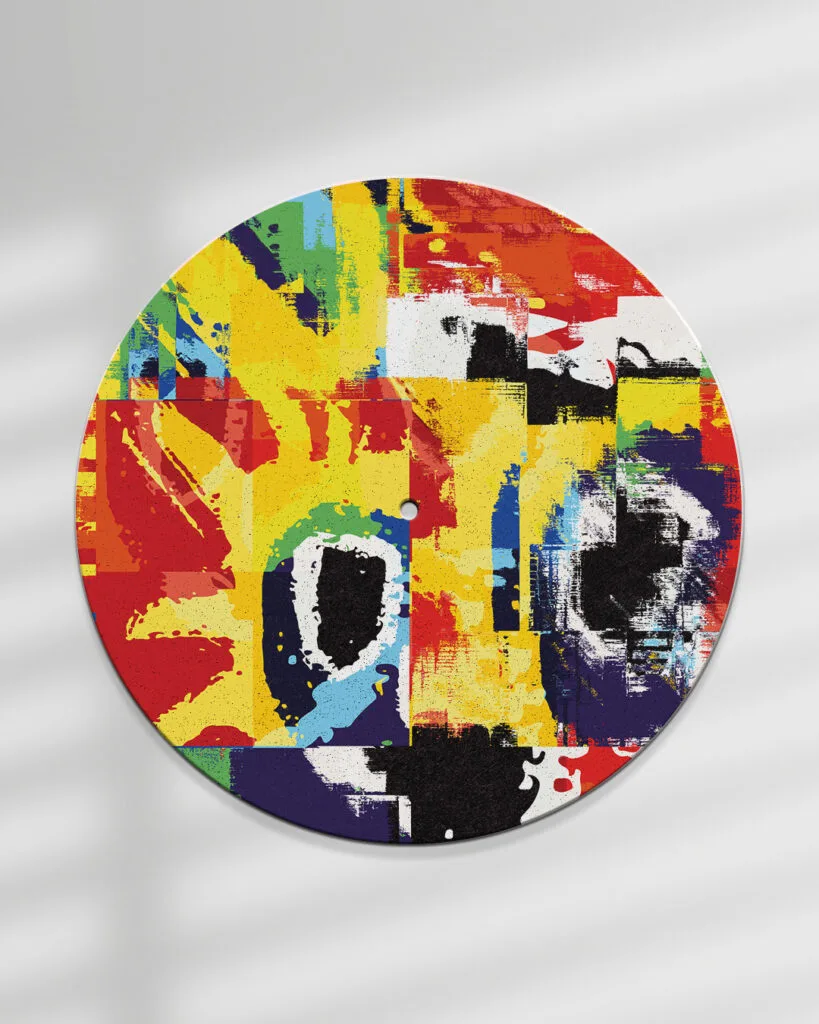 Scream (Remix) - Primal Scream turntable Slipmat, 16oz felt sublimation printed turntable mat inspired by Screamadelica