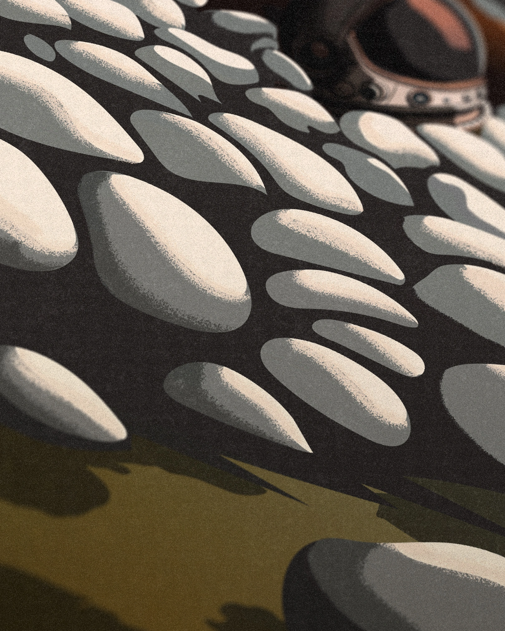 Rock detail of Spaceman Oasis art print, based on the Oasis B-Side D'yer Wanna Be A Spaceman