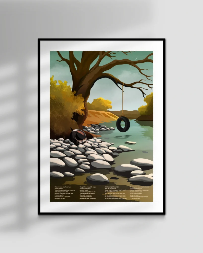 Spaceman Oasis art print, based on the Oasis B-Side D'yer Wanna Be A Spaceman.