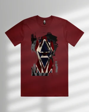 Earthling David Bowie T-Shirt T-Shirt, premium 220gsm 100% cotton T-Shirt, Cardinal Red Colour